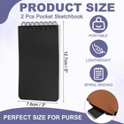 3x5 Inch Pocket Sketchbook  2 Pcs 80gsm Top Spiral Notebook  Black