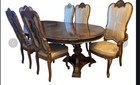 Vintage French Country Louis Xv Style Dining Room Set - 7 Pc Set