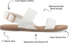 Journee Collection Womens Dual Straps Flat Sandals White Brown Size 8 Regular