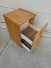 Vintage Industrial Mission Style Oak Wood Filing File Cabinet 2 Drawer Brass K75