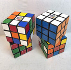 Lot Of 4 Rubiks Cube 3x3 Original Puzzle Game Multi Color Classic Brain Teaser