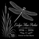 Custom Human Memorial Stone Granite Grave Marker Photo Engraved 12x12 Dragonfly