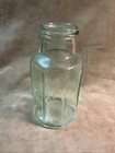 Antique Aqua Glass Food Bottle Matthias Harrison Panel Design Glass