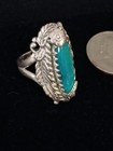 925 Sterling Silver Turquoise Carolyn Pollack Vintage Ethnic  Ring   Size 7 Look
