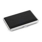 Plain Black Leather Metal Cigarette Case Holds 14 Cigarettes For 100 s Cigarette