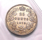 1872h Twenty-five Cents Iccs Vf-30 Aef High Grade Beauty Victoria Canada Quarter