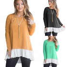 Us Womens Winter Long Sleeve Loose Cotton Blend Casual T-shirt Tunic Tops Blouse