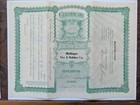 Mellinger Tire   Rubber Co - 1926  Preferred Stock Certificate  Original  Signed