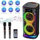 Portable Wireless Party Speaker With Led Light Wireless Mic Remote Control Tws T