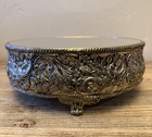 Vintage Silver Plate Plateau Ornate Mirror Cake Stand