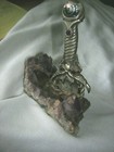 Vtg Pewter Sword In Amethyst Geode Rough W ab Orb Crystals  Rare Htf Display Guc