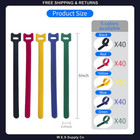 200 Pcs 6 Inch Reusable Cable Ties  Multi-colour Hook   Loop Cord Organizer