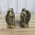 Vintage - 1776 Eagle Shaped Bookends - Colonial Virginia Hempton  Va - Brass
