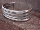Native American Navajo Indian Twisted Sterling Silver Bracelet By Tahe