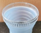 Vintage Blue Ribbed Pendant Hanging Pan Light Fixture Lamp Shade Bell