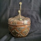 Antique Copper   Brass  Teapot 10   h X 10   w  Makers Mark  Middle Eastern Styling