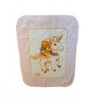 Vintage Baby Mink Pink White Unicorn And Teddy Bear Blanket 44   x52    Plush Girl