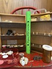 Vintage Wooden Sewing Box W  Contents Buttons  Threads  Bobbins  Tape Measure
