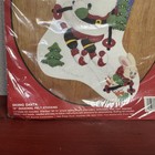Vintage Bucilla Gallery Of Stitches Skiing Santa 15  Felt Stocking Kit 1991