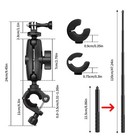 Motorcycle Camera Mount Bike Handlebar Clamp Holder Selfie Stick For Insta360 X4