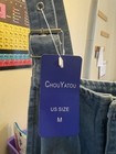 Chouyatou Women s Blue Denim Shortalls Size M Adjustable Straps Pockets