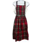Vintage Plaid Apron One Size 60 s Full Knee Length Cottage Rustic