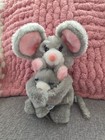 Vtg-1983-80s-dakin Mother Mouse-baby Grey Fur Plush Stuffed Animal Toy Doll
