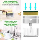2 In1 Kitchen Liquid Soap Pump Abs Dispenser Sponge Holder Press Countertop Rack