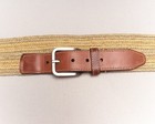 Martin Dingman Countrywear Woven Leather Belt Mens 42 Brown Tan Jute Fits 40