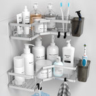 Corner Shower Caddy Shelf Rack  2 Pack Adhesive Shower Organizer Essentials - No