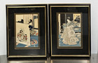 Pair Genuine Kunisada W  Okiku And Toyokuni Iii Japanese Woodblock 9 x13  Prints