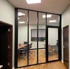 Cgp Office Partition System  Glass Aluminum Wall 9  X 9  W door  Black Color