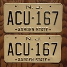1959 To 1977 New Jersey License Plate Plates Pair   Set   Acu - 167