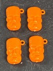Vending Gumball Machine Tiki Head Charm Lot Of 4 Orange Vintage