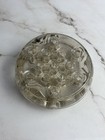 Vintage Clear Glass Flower Frog 16 Hole Round Heavy Floral Arranger 4   