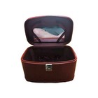 Vintage 1960s Red Train Case Cosmetic Luggage Travel Smart W  Delta Airlines Tag