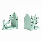 Nautical Antiqued Finish Decorative Bookends   Iron Anchor Rudder Book Ends F   