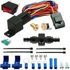 26 Row Engine Transmission Oil Cooler Fan 6an In-line Hose Thermostat Switch Kit