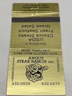 Vintage Matchbook Cover  Angus Steak Ranch Restaurant Pensacola  Fl Gmg Unstruck