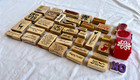 Large Lot 37 Assorted Rubber Ink Stamps Vtg Seasonal holiday Messages For Cards
