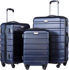 Luggage 3 Piece Set Suitcase Spinner Hardshell Lightweight Tsa Lock Navy  20    