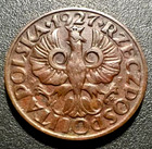 Poland - Bronze Coin 2 Grosze 1927 Second Polish Republic  nice