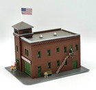 Con-cor  heljan N Scale 605 Fire House Fully Assembled   Lighted