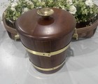 Vtg 1960   s Mcm Vermillion Walnut Ice Bucket