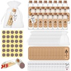24 Glass Match Holders With Cork Tops  Striker Stickers  Clear Wedding Decor