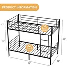 Twin Over Twin Steel Bunk Beds Frame Ladder Bedroom Dorm For Kids Adult Children