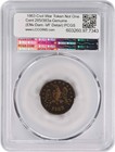 1863 Civil War Token Patriotic Not One Cent 285 383a Genuine  dam-vf Detl  Pcgs