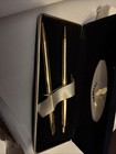 Vintage Centennial Usa Gold Tone Ballpoint Pen Mechanical Pencil Set Refillable