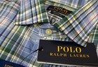 Polo Ralph Lauren Blue Green Plaid Classic Dress Shirt Long Sleeve Stretch  98 