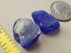 2 Genuine Beach Sea Glass Surf Tumbled Cobalt Blue Pendant Lava Bonfire Rare V1